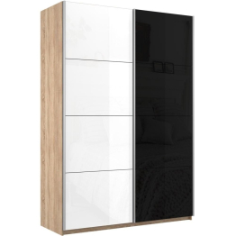 Шкаф-купе Прайм 2х дверный Белый Глянец/Стекло черное 120х57х230