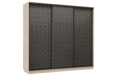 Шкафы-купе 3-х дверные, Шкаф-купе Премьер 33 (01РЧ;01РЧ;01РЧ) фасады ромб чёрный/трёхдверный/Профиль чёрный муар