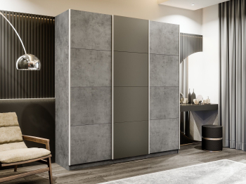 Шкаф-купе Прайм 3-х дверный Стекла хаки/ДСП/Доводчики 180х57х230