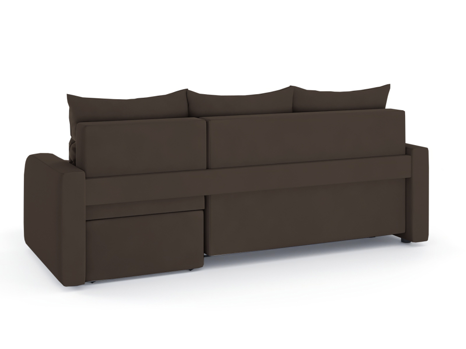 Диваны угловые в гостиную, Диван-кровать угловой Мини Люкс трехсекционная еврокнижка, велюр