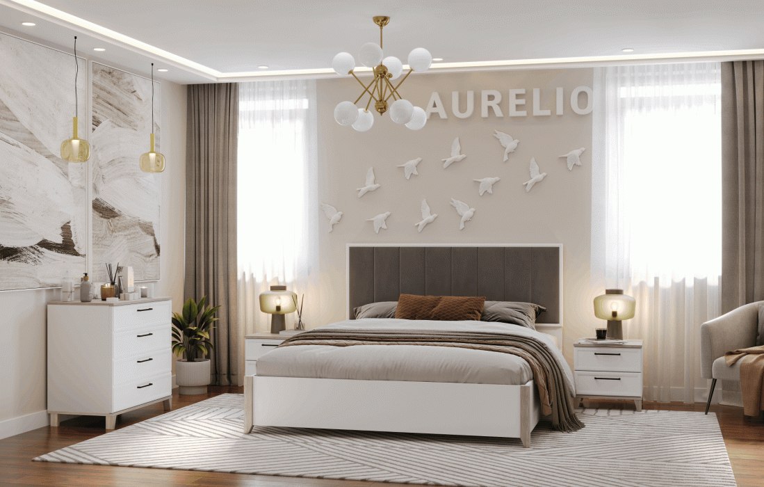 Кровати, Модульная система AURELIO (модуль 308) Кровать Люкс 1400 + орт.осн.