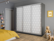 Шкафы-купе 3-х дверные, Шкаф-купе Экспресс 3-х дверный Фотопечать Калейдоскоп Стекла 210х45х240