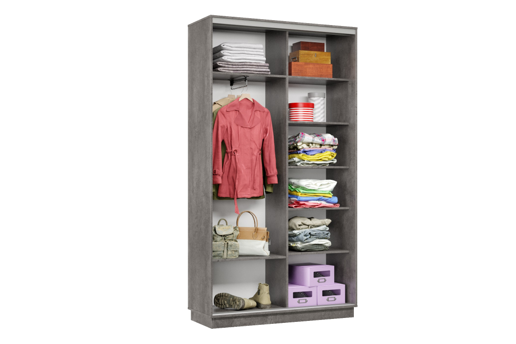 Шкафы-купе 2-х дверные, Шкаф-купе Премьер Лайт 01 Мини П-3159 двухдверный