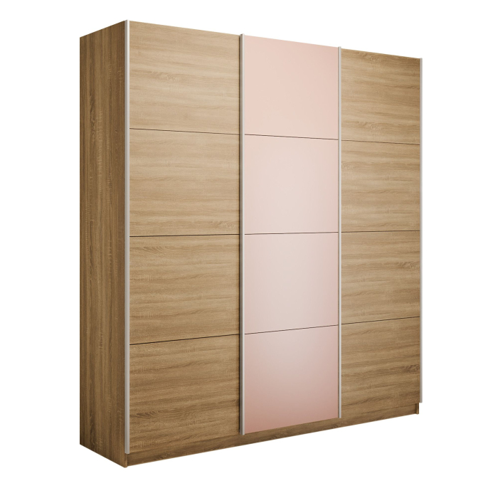Шкафы-купе 3-х дверные, Шкаф-купе Эста 3-х дверный ДСП/Стекла пудра/Доводчик 240х66х240