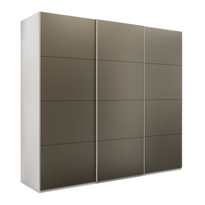 Шкафы-купе 3-х дверные, Шкаф-купе Эста 3-х дверный Стекла хаки/Доводчик 240х66х240