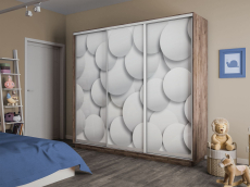 Шкафы-купе 3-х дверные, Шкаф-купе Экспресс 3-х дверный Фотопечать Шары Стекла 240х45х240