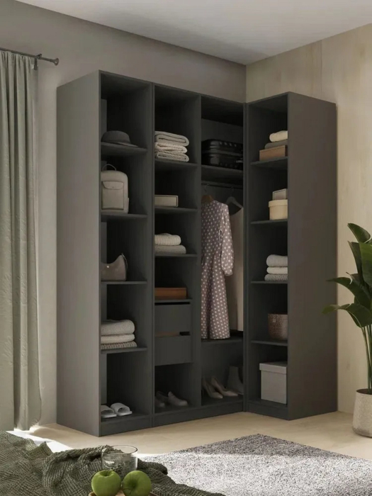 Угловые шкафы, Угловой шкаф для одежды распашной с ящиками, София, 2200х900х1700мм