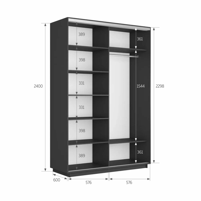 Шкафы-купе 2-х дверные, Шкаф-купе Экспресс 2-х дверный Фотопечать Квадрат Стекла 120х60х240
