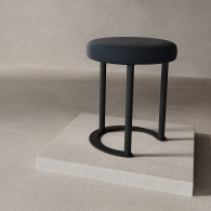 Пуфы дизайнерские, Пуф с металлическим каркасом HORSIX (Черный)