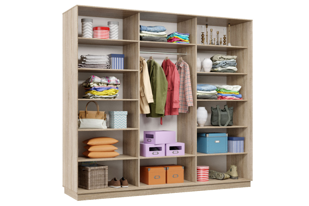 Шкафы-купе 3-х дверные, Шкаф-купе Премьер Лайт 62 (08;08;08) трехдверный