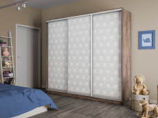 Шкафы-купе 3-х дверные, Шкаф-купе Экспресс 3-х дверный Фотопечать Калейдоскоп Стекла 210х45х220