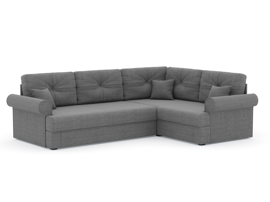 Диваны угловые в гостиную, Диван-кровать угловой Мирта дельфин, рогожка Люкс