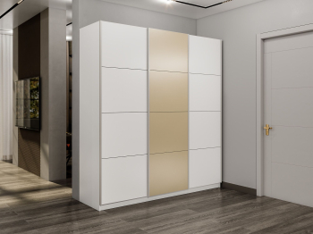 Шкаф-купе Прайм Широкий 3-х дверный ДСП/Стекла фисташка/Доводчики 240х57х230