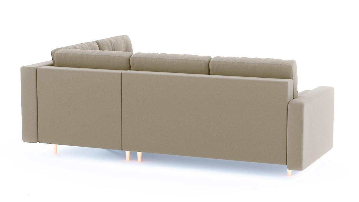 Диваны угловые в гостиную, Диван-кровать угловой еврокнижка-пантограф Белфаст модульный, велюр