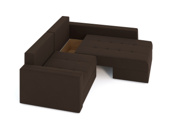 Диван-кровать угловой Брест 2 секции еврокнижка, велюр