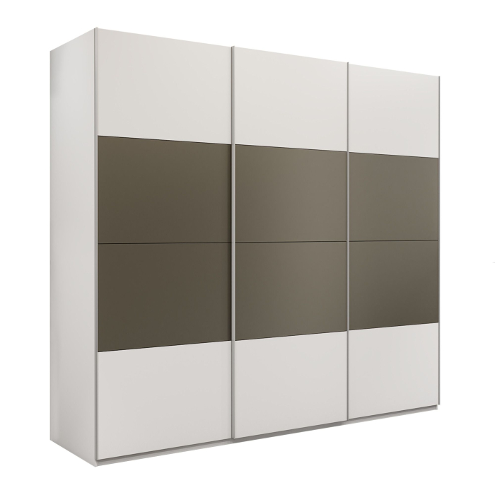 Шкафы-купе 3-х дверные, Шкаф-купе Эста 3-х дверный ДСП/Стекла хаки/Доводчик 300х66х240