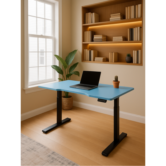 Прямые компьютерные столы, Компьютерный стол Маркос с механизмом подъема 140х80, черный