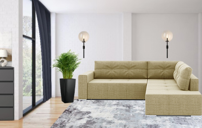 Диван-кровать угловой Леос НПБ, рогожка