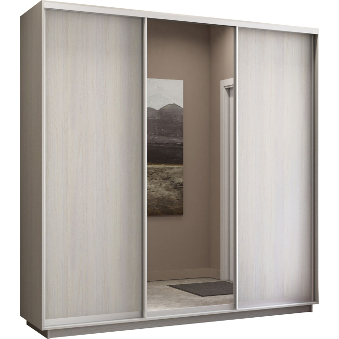 Шкафы-купе 3-х дверные, Шкаф-купе Экспресс Медиум (1 зеркало) трио 2400 x 2100 x 450