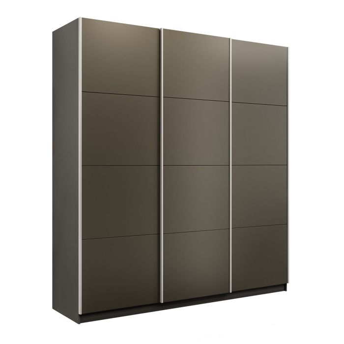 Шкафы-купе 3-х дверные, Шкаф-купе Прайм 3-х дверный Стекла хаки/Доводчики 180х57х230
