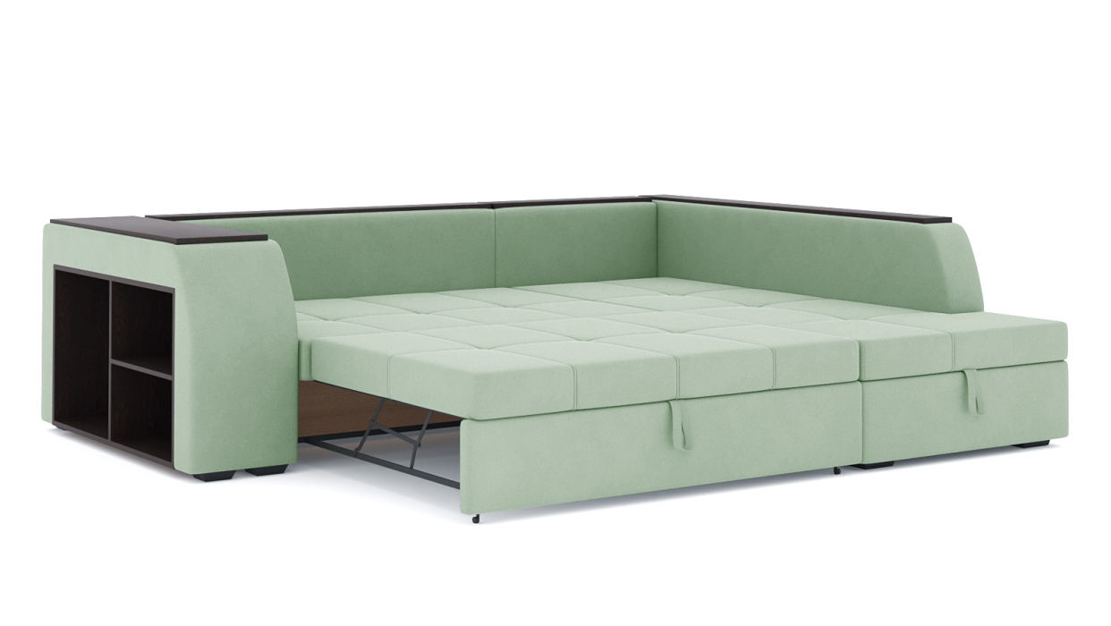 Диваны угловые в гостиную, Диван-кровать угловой Брюссель дельфин, велюр