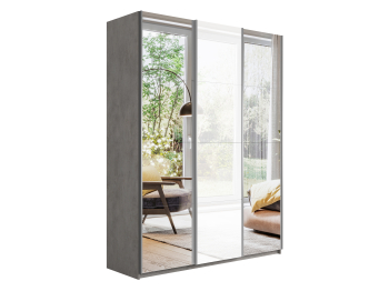 Шкаф-купе Прайм 3-х дверный Зеркала/Стекло белое/Доводчики 210х57х230