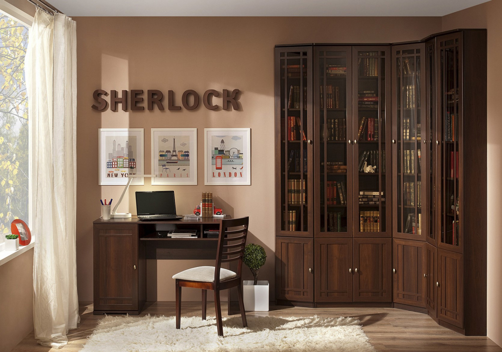 Шкафы распашные, Модульная система Sherlock (модуль 34) Шкаф для книг