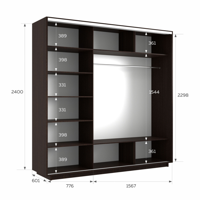 Шкафы-купе 3-х дверные, Шкаф-купе Экспресс 3-х дверный Фотопечать Шары Стекла 240х60х240
