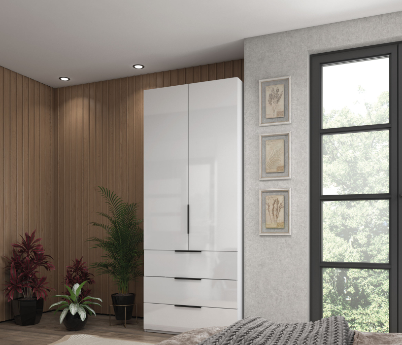 Шкафы, Шкаф 2-х дверный с ящиками 90 см Люкс