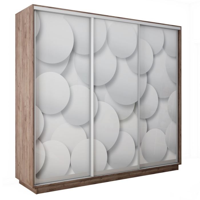 Шкафы-купе 3-х дверные, Шкаф-купе Экспресс 3-х дверный Фотопечать Шары Стекла 180х60х220