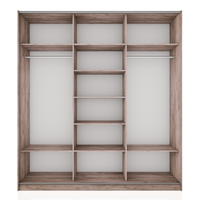 Шкафы-купе 3-х дверные, Шкаф-купе Широкий Прайм 3-х дверный ДСП/Доводчики 240х57х230