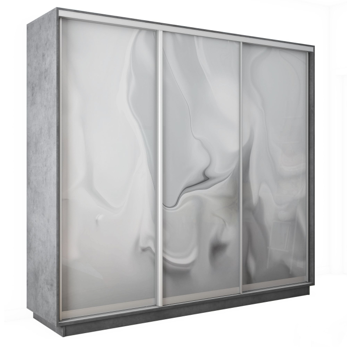 Шкафы-купе 3-х дверные, Шкаф-купе Экспресс 3-х дверный Фотопечать Шелк Стекла 240х45х240