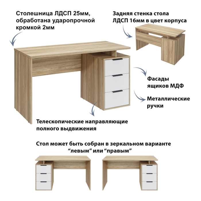 Прямые, Стол письменный С-407