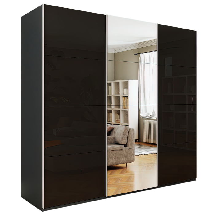 Шкафы-купе 3-х дверные, Шкаф-купе Эста ДСП+Зеркало+ДСП 240х66х240