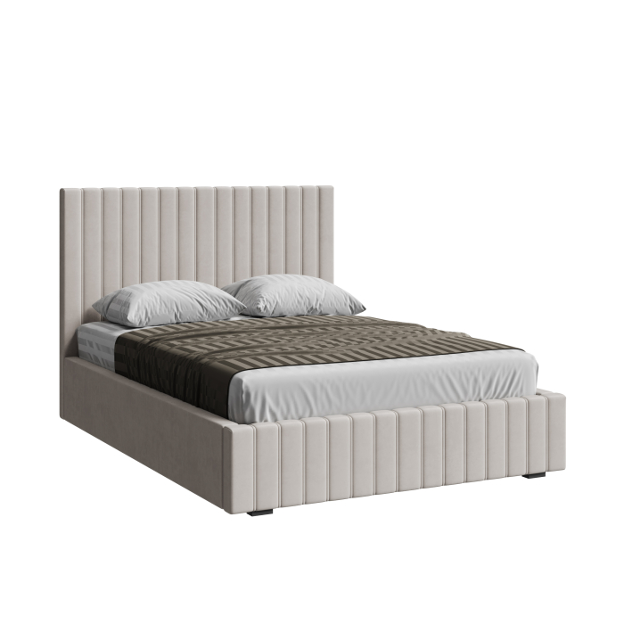 Мягкая кровать, Кровать двуспальная Болонья велюр с ПМ 160х200 см