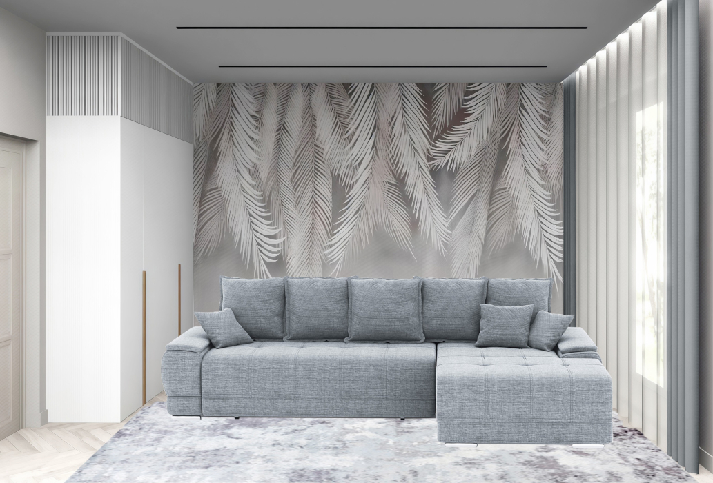 Диваны угловые в гостиную, Диван-кровать угловой Нордвикс ПБ, рогожка