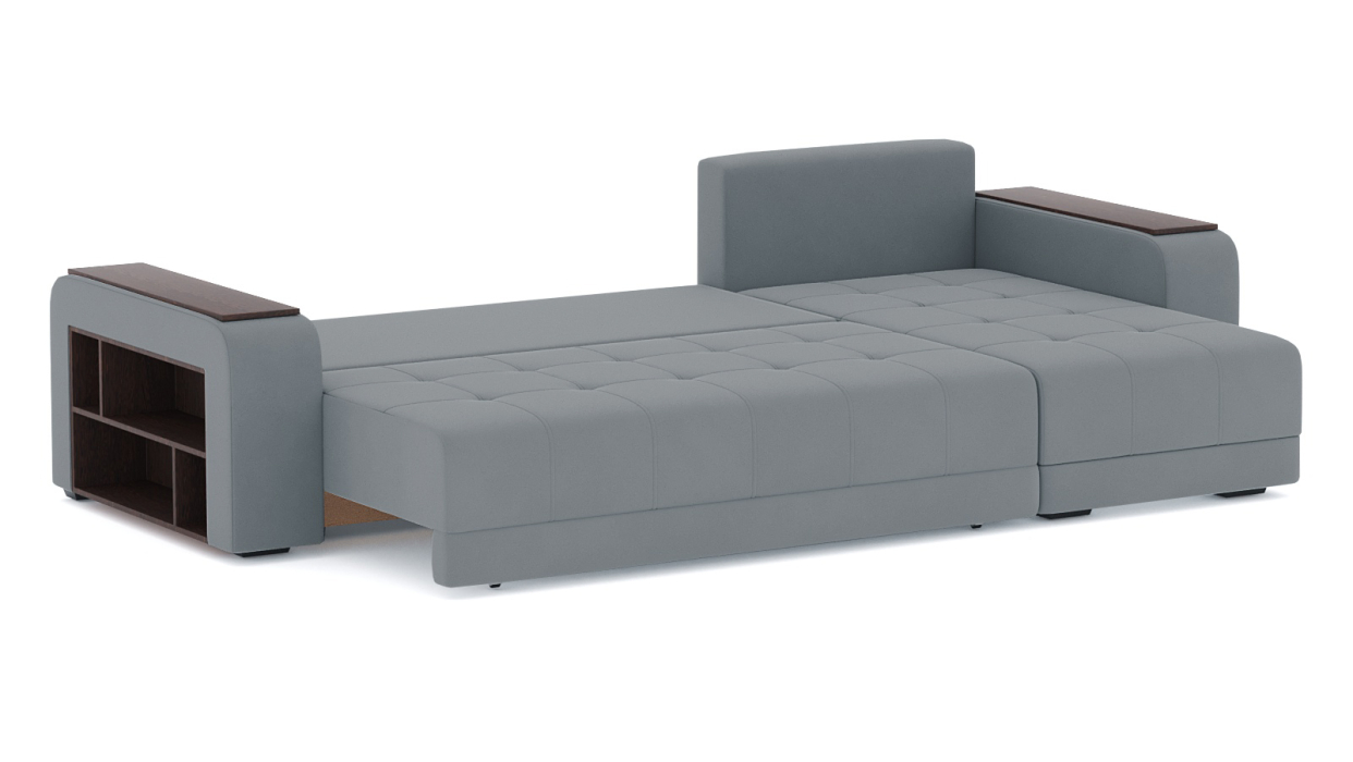 Диваны угловые в гостиную, Диван-кровать угловой Дубай еврокнижка, велюр