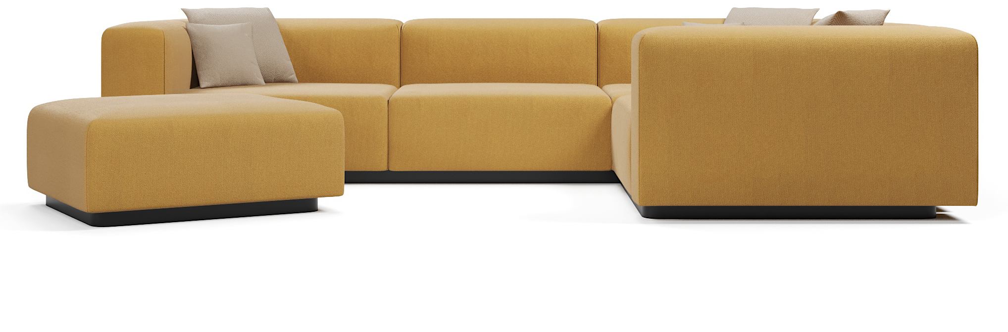 Диваны угловые в гостиную, Диван угловой модульный нераскладной Наполи 3, велюр