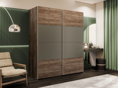 Шкафы-купе 2-х дверные, Шкаф-купе Эста 2-х дверный ДСП/Стекла хаки/Доводчик 160х66х240