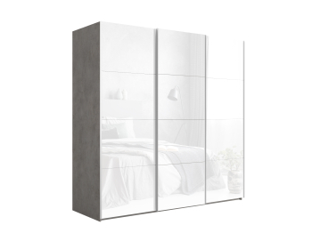 Шкаф-купе Эста Трио Стекло белое 300х66х240