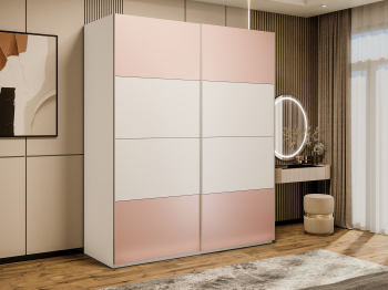 Шкаф-купе Эста 2-х дверный ДСП/Стекла пудра/Доводчик 160х66х240