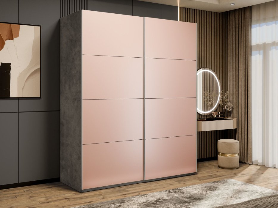 Шкафы-купе 2-х дверные, Шкаф-купе Эста 2-х дверный Стекла пудра/Доводчик 200х66х240