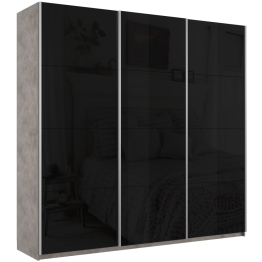 Шкаф-купе Прайм 3-х дверный Стекла черные/Доводчики 180х57х230