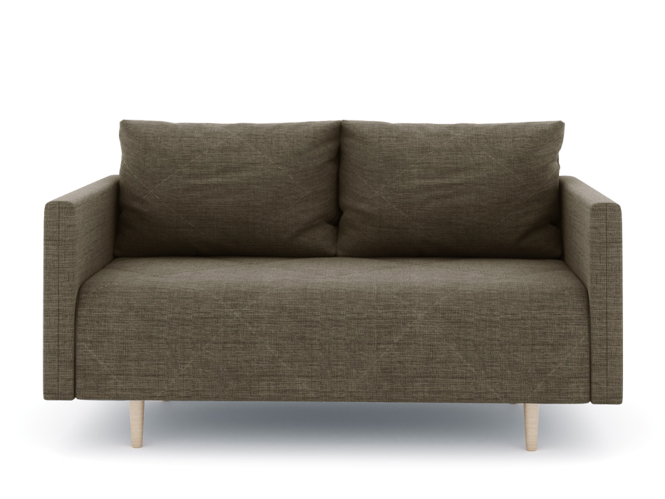 Диваны прямые кухонные, Диван прямой нераскладной Милли мини 2-х  местный с подлокотниками, рогожка Люкс