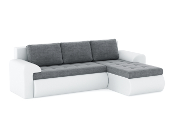 Диван-кровать угловой Кормак с подлокотниками, рогожка +кож. зам.