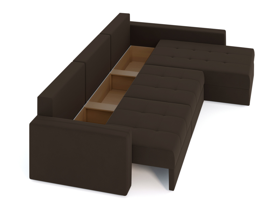 Диваны угловые в гостиную, Диван-кровать угловой Брест 3 секции еврокнижка, велюр