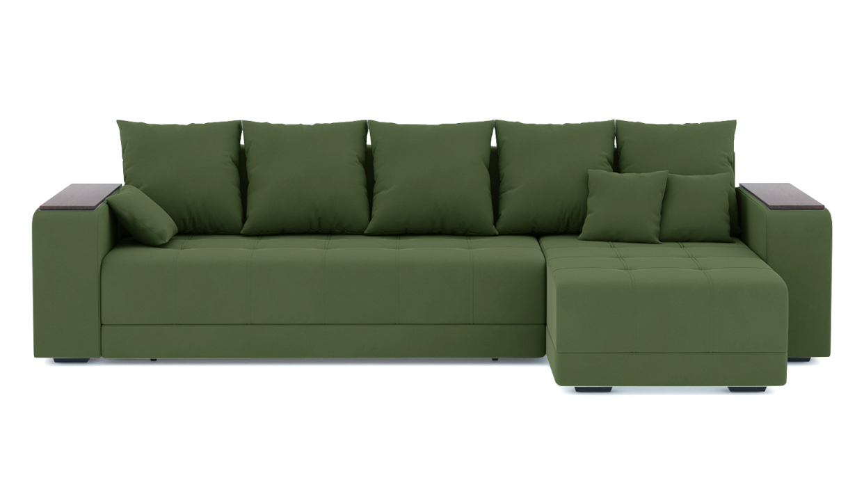 Диваны угловые в гостиную, Диван-кровать угловой Дубай еврокнижка, велюр