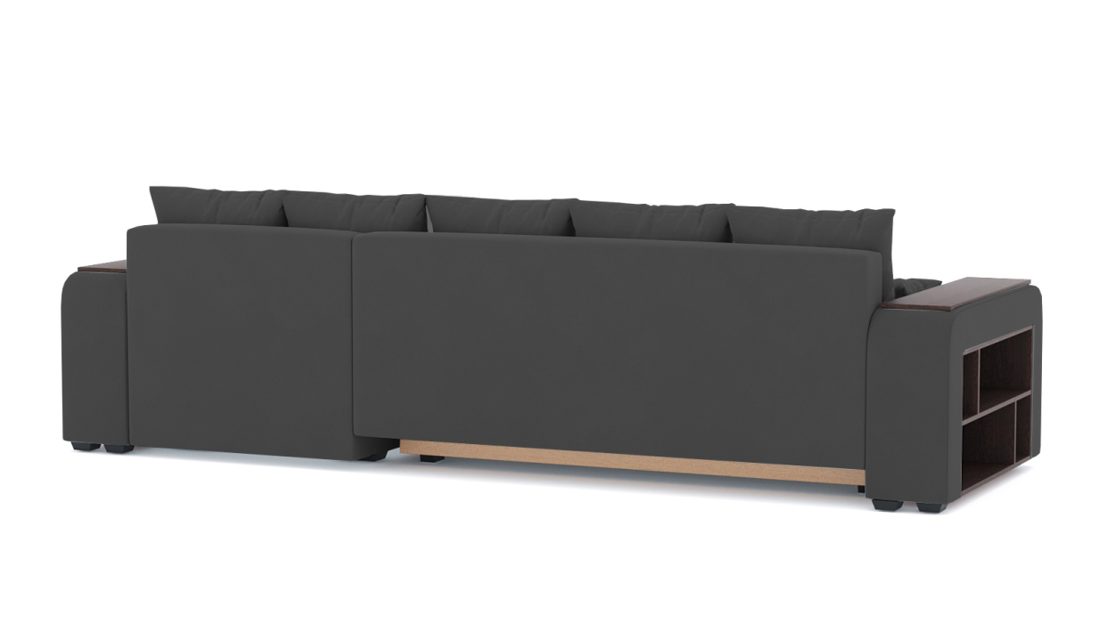 Диваны угловые в гостиную, Диван-кровать угловой Дубай еврокнижка, велюр