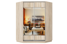 Угловые шкафы, Шкаф-купе Премьер Лайт 71 угловой (05;05) двухдверный