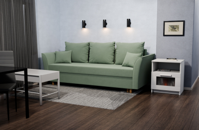 Прямой диван Мелодия,еврокнижка,велюр